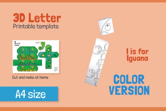Download Letter I 3D Papercraft for Kids – COLOR - Premium Resources