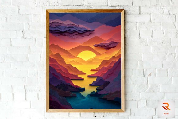 Download Stunning Sunset 3D Layered Paper Art - 3d layered paper art Collection