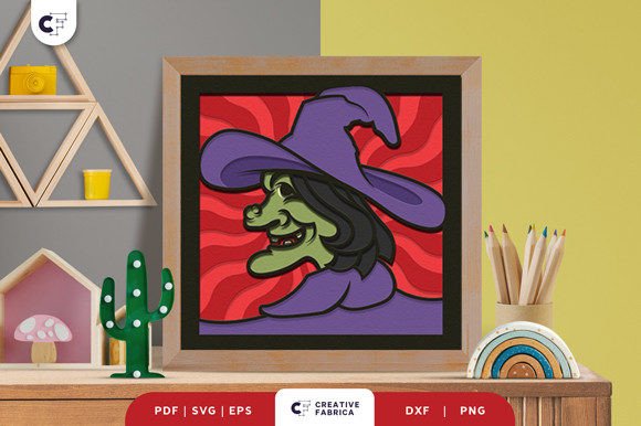 Download Witch's Face 3D Layered Paper Cut SVG - Premium Resources