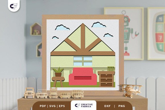 Download Rustic Doll House 3D Layered Paper Cut SVG - Premium Resources